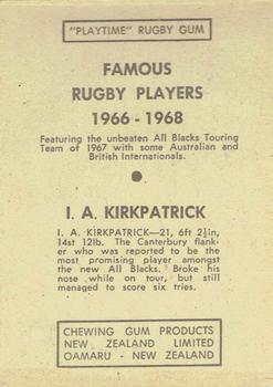 1968 Playtime Rugby Gum Famous Rugby Players - Yellow #16 Ian Kirkpatrick Back